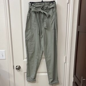 Abercrombie & Fitch Olive Green Tie-Waist Pants